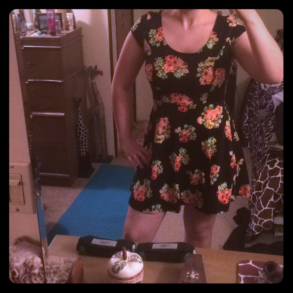 Black floral dress
